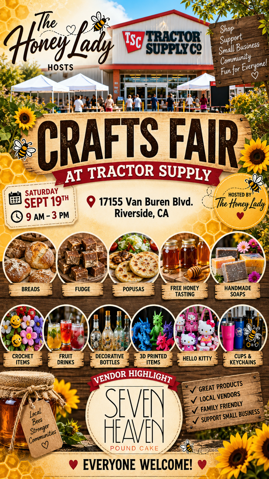 Craft Fair event flyer at Tractor Supply Co. in Riverside on Saturday, September 19th
